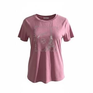 Retrology Paris Eiffel Tower Graphic Tee Pink Size M